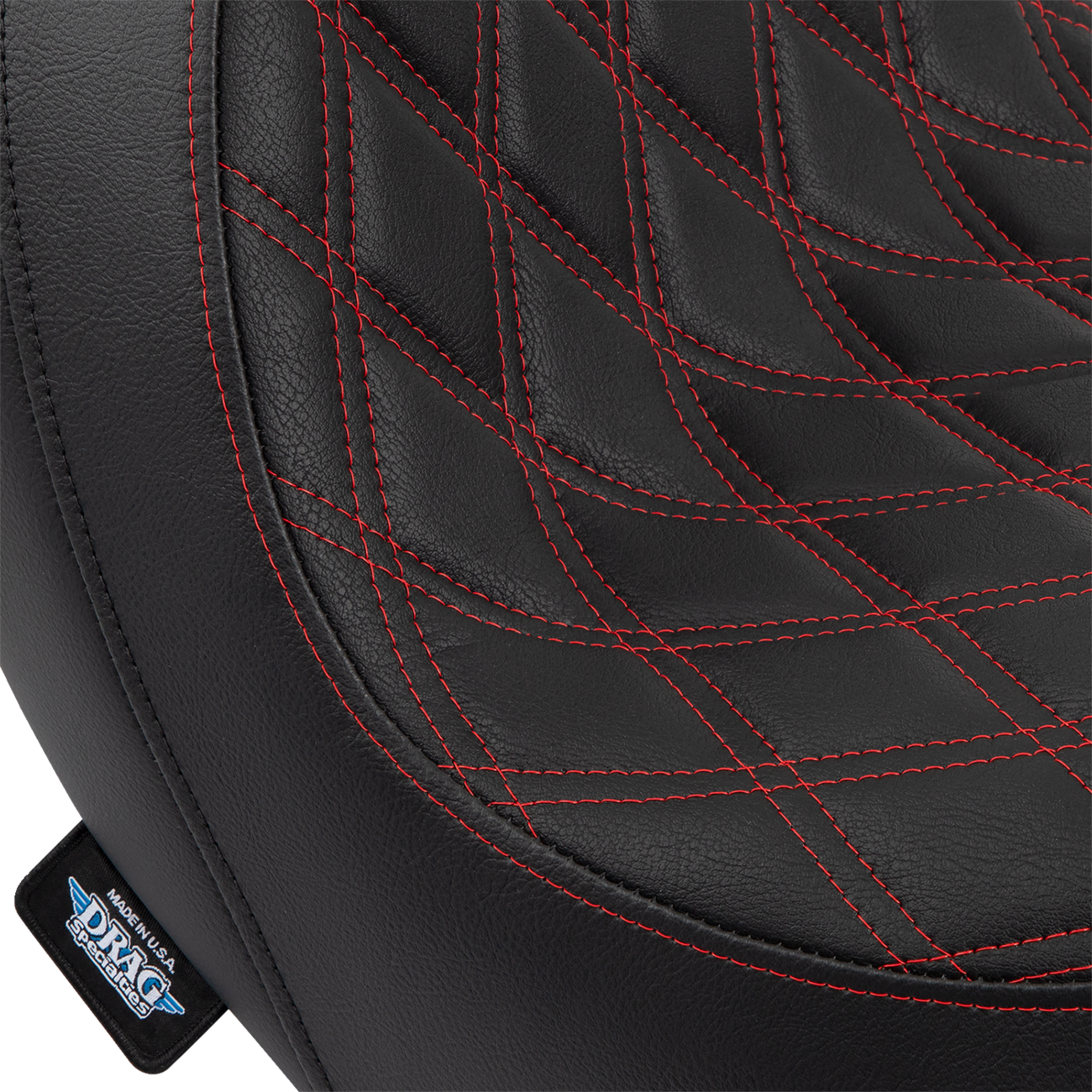 Predator Seat - Double Diamond w/ Red Sitching - Vinyl - FLSB/FXLR '18-'23 [0802-1519] - Image 4