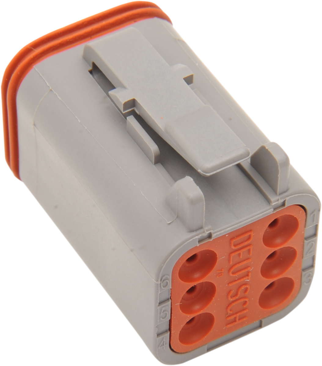 Deutsch DT Sealed Connector Component — Wiring Connector - Deutsch Plug - 6 Pin - Gray [2120-0057]