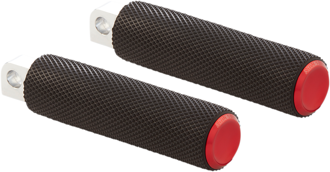M-Eight Fusion Foot Pegs - Passenger Knurled Foot Pegs - Red - FL/FX '18-'25 [1620-1978]