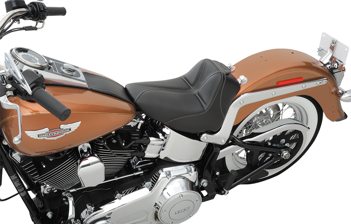 Dominator Solo Seat - w/o Backrest - Black w/ Gray Stitching - FLSTC/N '06-'17 [0802-0802] - Image 4