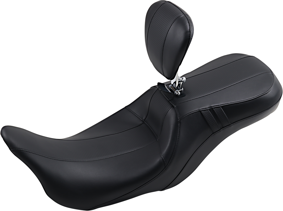 Outcast GT Seat - 2-Up - With Backrest - Black Carbon Fiber - FL '08-'23 [0801-1232]