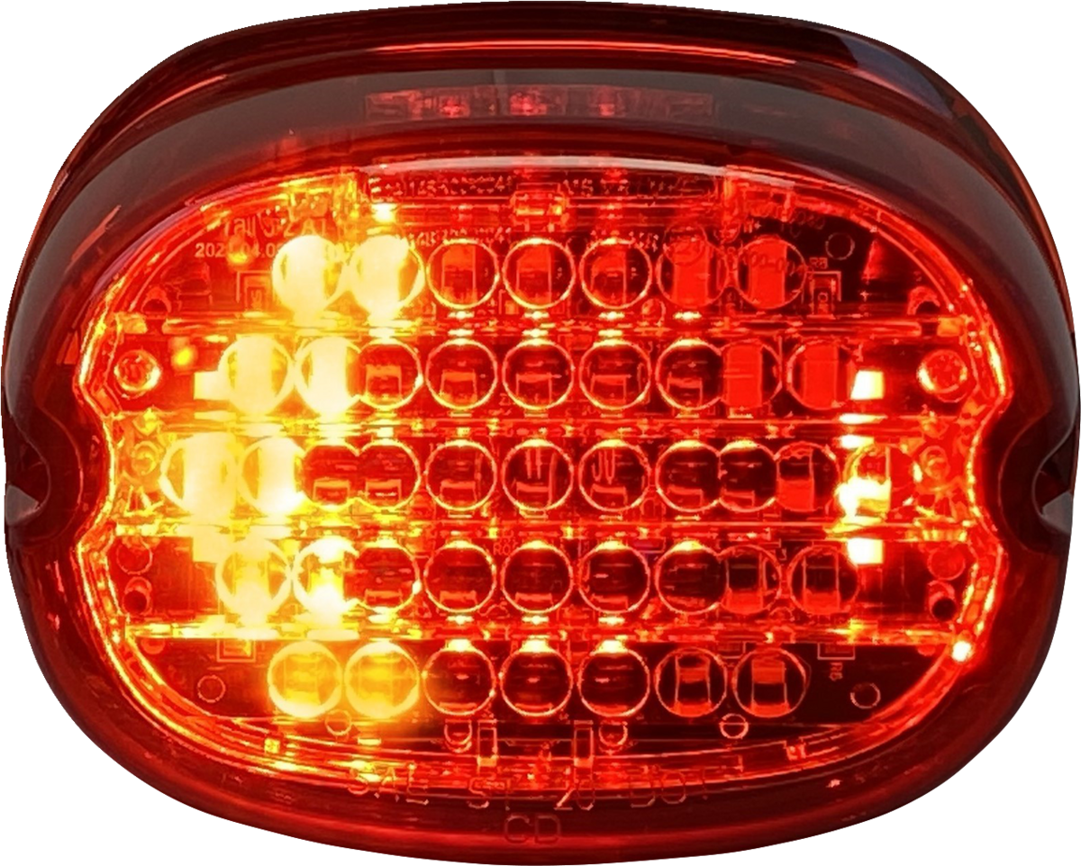 Low Profile LED Taillight with Integrated Auxiliary Turn Signals - Taillight w/ Integrated Turn Signal - No Window - Red Lens [2010-1442]