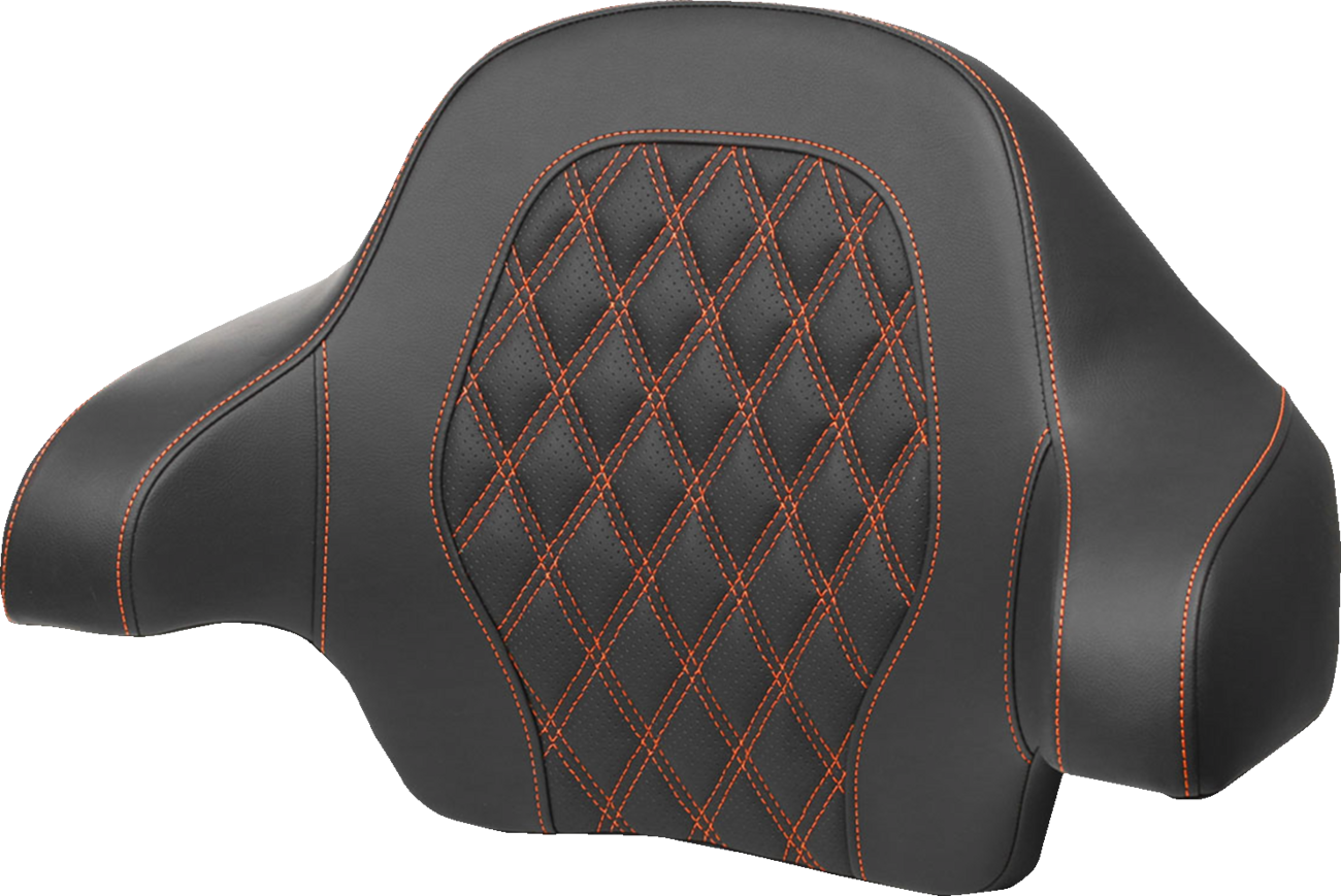 Tour Pak® Backrest Pad - Tour-Pak® Backrest Pad - Lattice Stitch - Orange Stitch - FL '14-'24 [0801-1811]