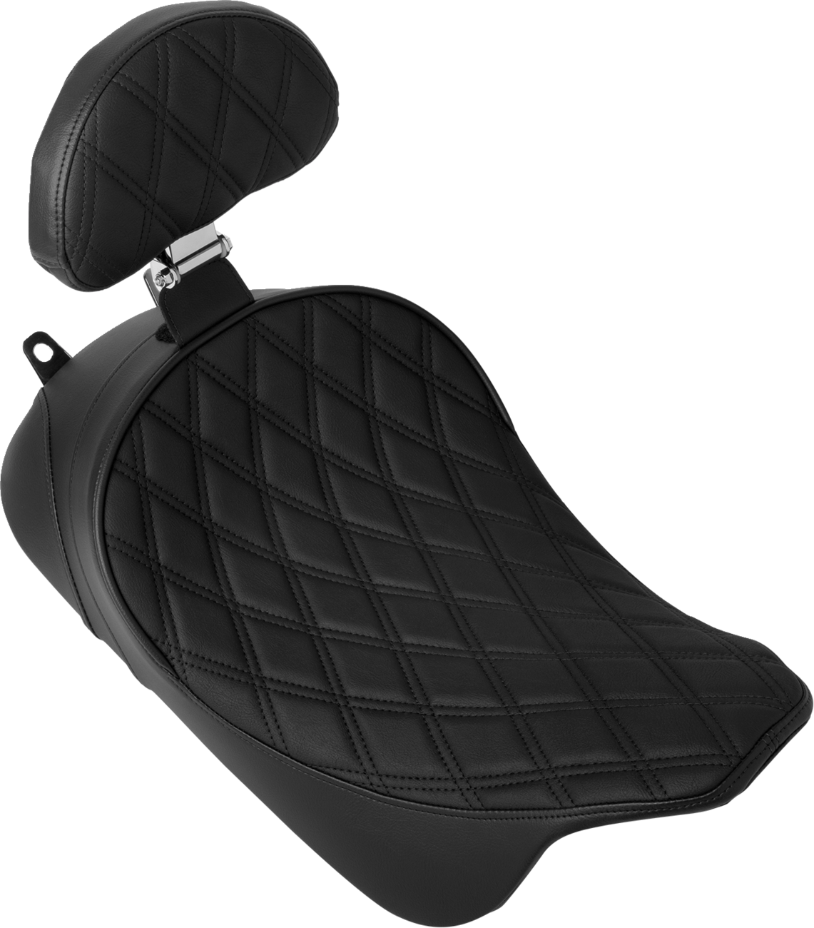 Solo Front Seat with Backrest Option - Solo Front Seat - Double Diamond - Black Stitch - w/ Backrest Option - FL '08-'23 [0801-1955]