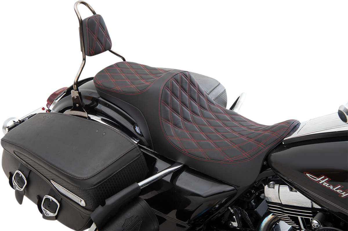 Predator III 2-Up Seat - Double Diamond - Red Thread - FL '08-'23 [0801-1306] - Image 2