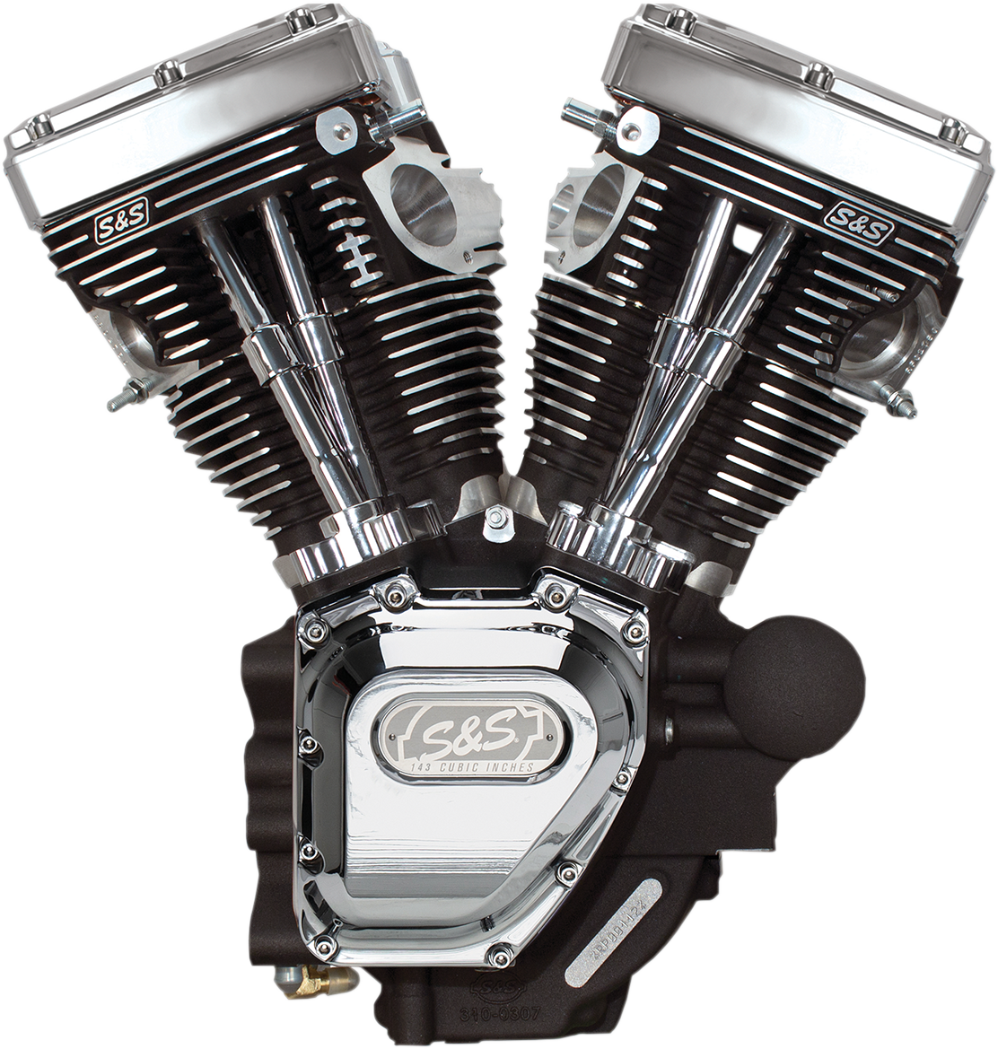 T143 Long Block Engine - Wrinkle Black and Chrome - Dyna [0901-0249]
