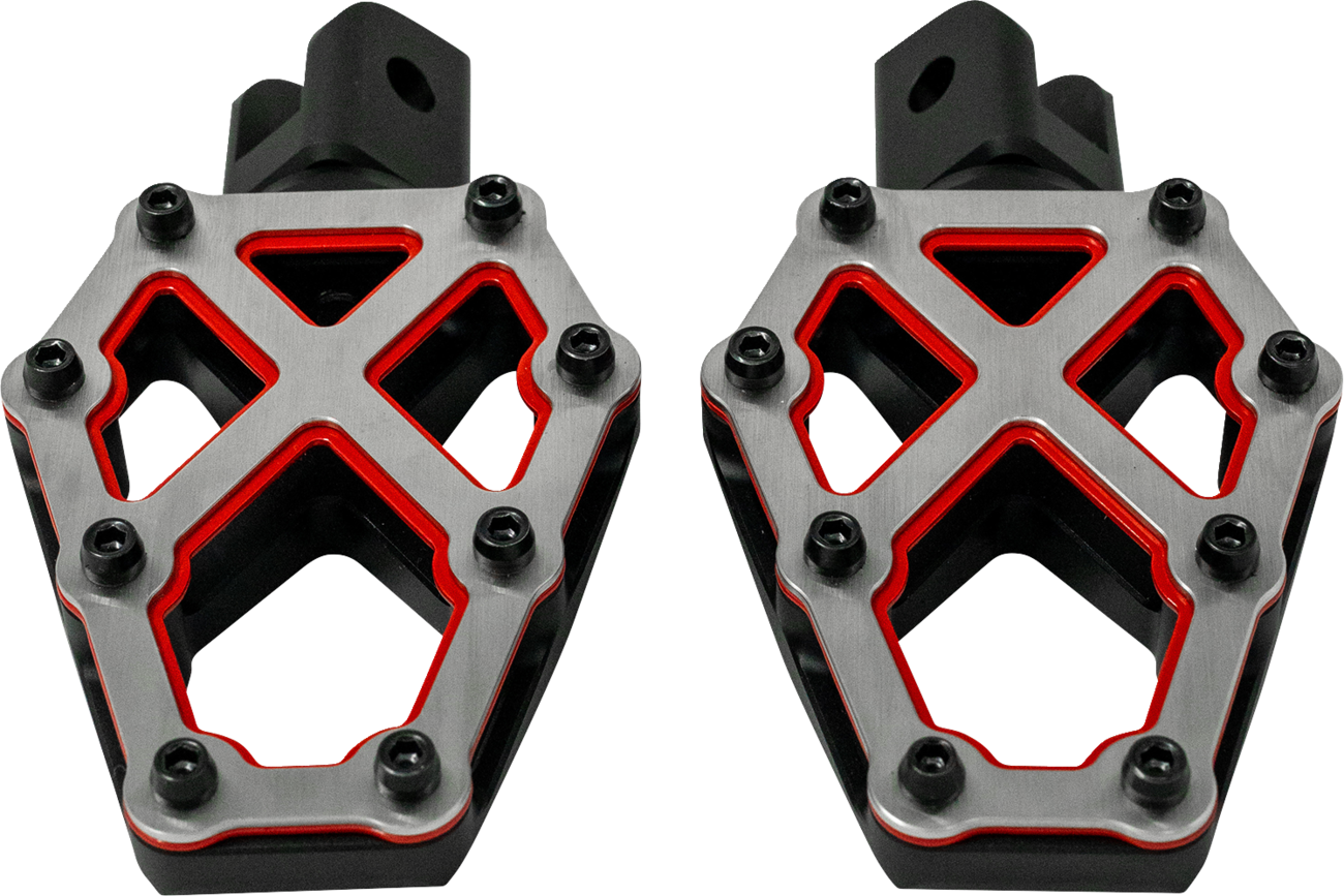 NXL Foot Pegs - Black w/ Red Accent [1620-2765]
