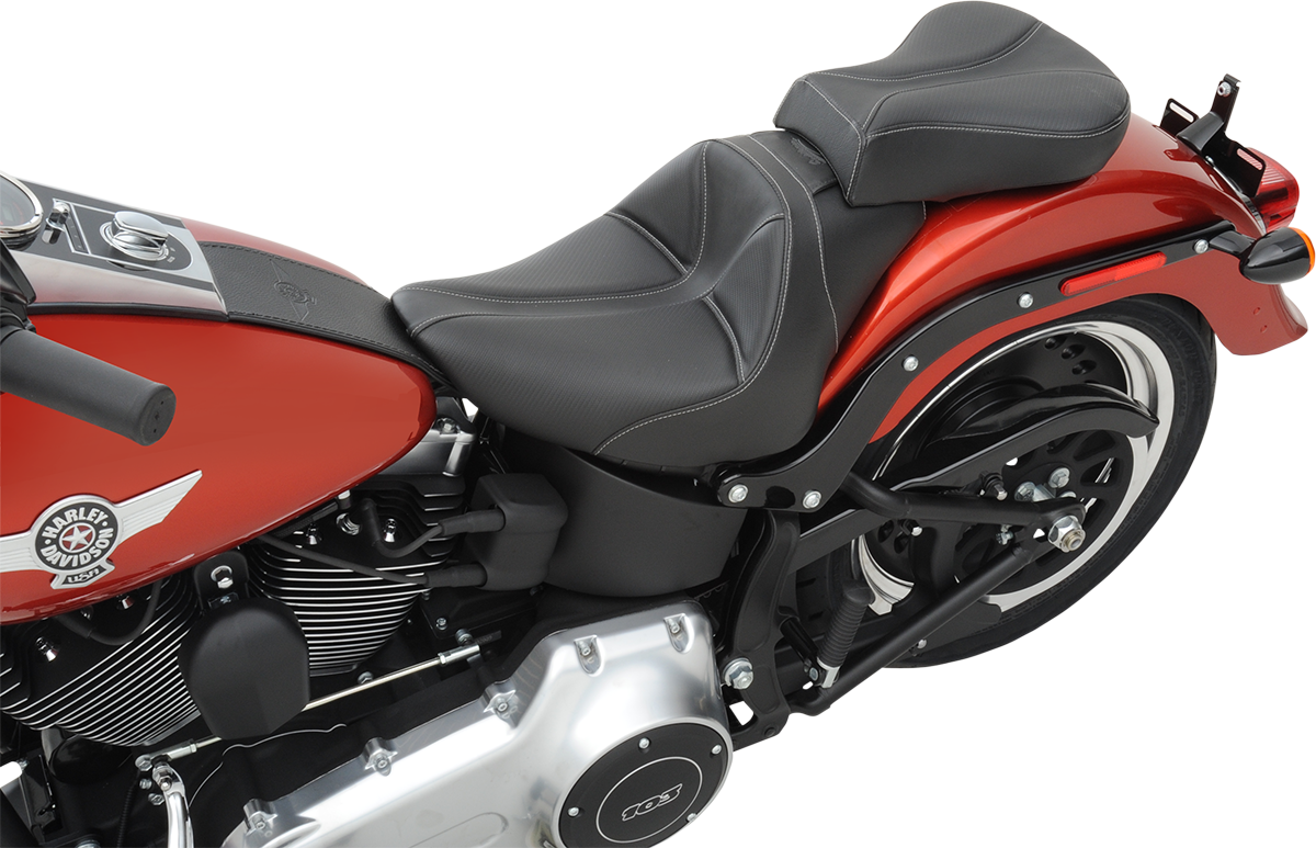 Dominator Pillion Pad - Standard Reach - Black w/ Gray Stitching - FL/FX '06-'17 [0802-0800] - Image 4