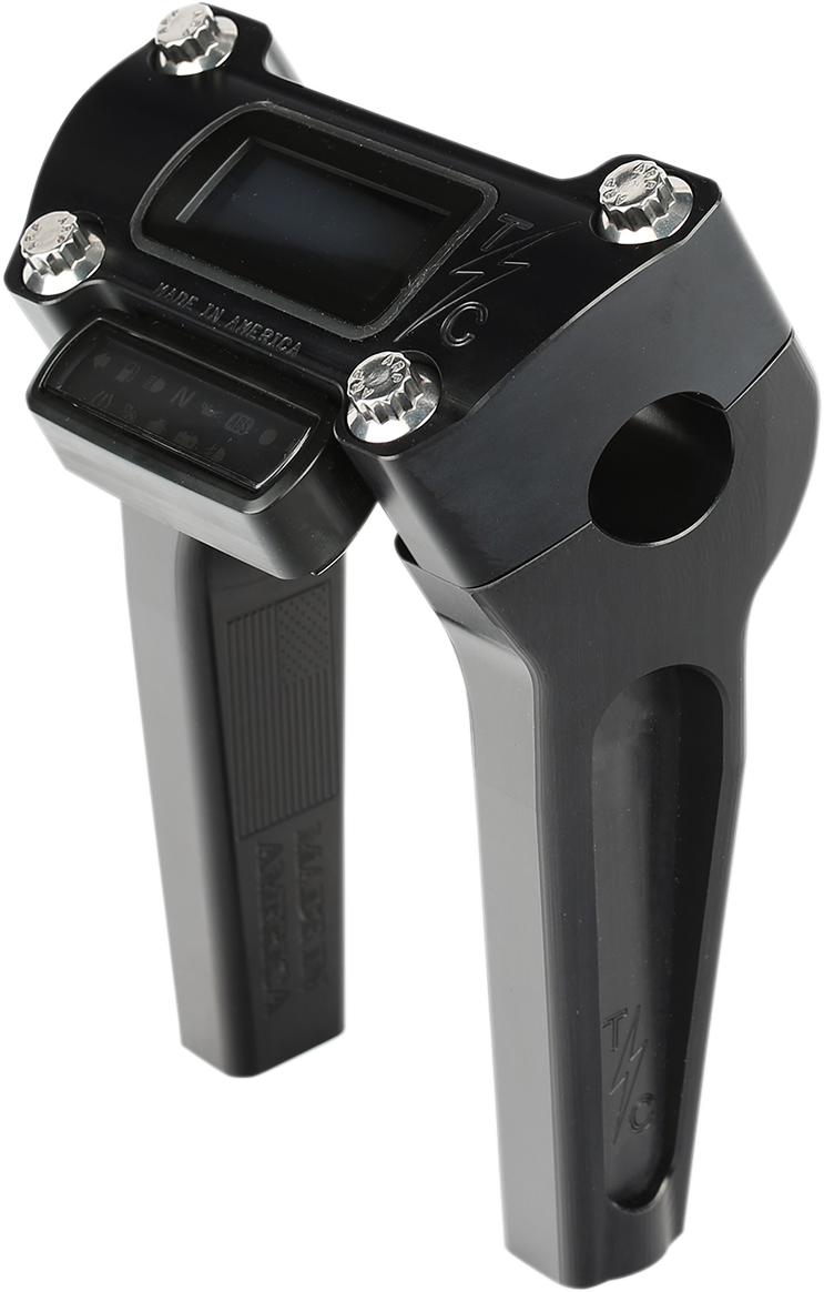 Handlebar Risers - Straight - 6" - Gauge Cutout - Black [0602-1052]