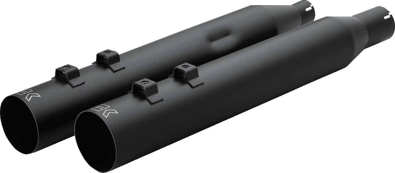 HP-Plus® Slip-On Mufflers - 4" - Straight Cut with Ripper Baffle - M8 - Black [1801-1872]