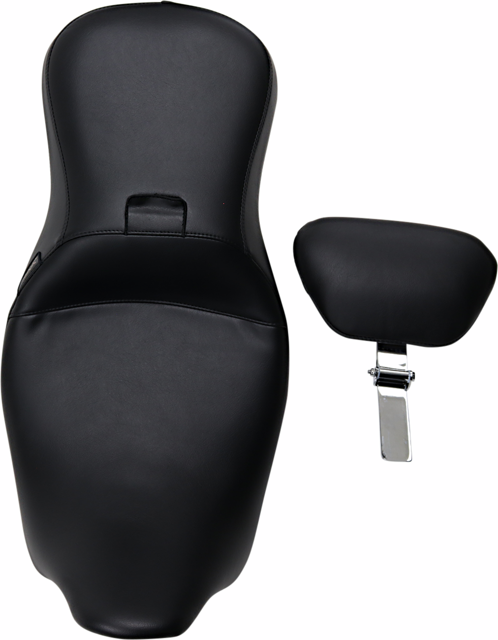 Outcast Seat - 2-Up - With Backrest - Smooth - Black - FL '08-'23 [0801-1229] - Image 2