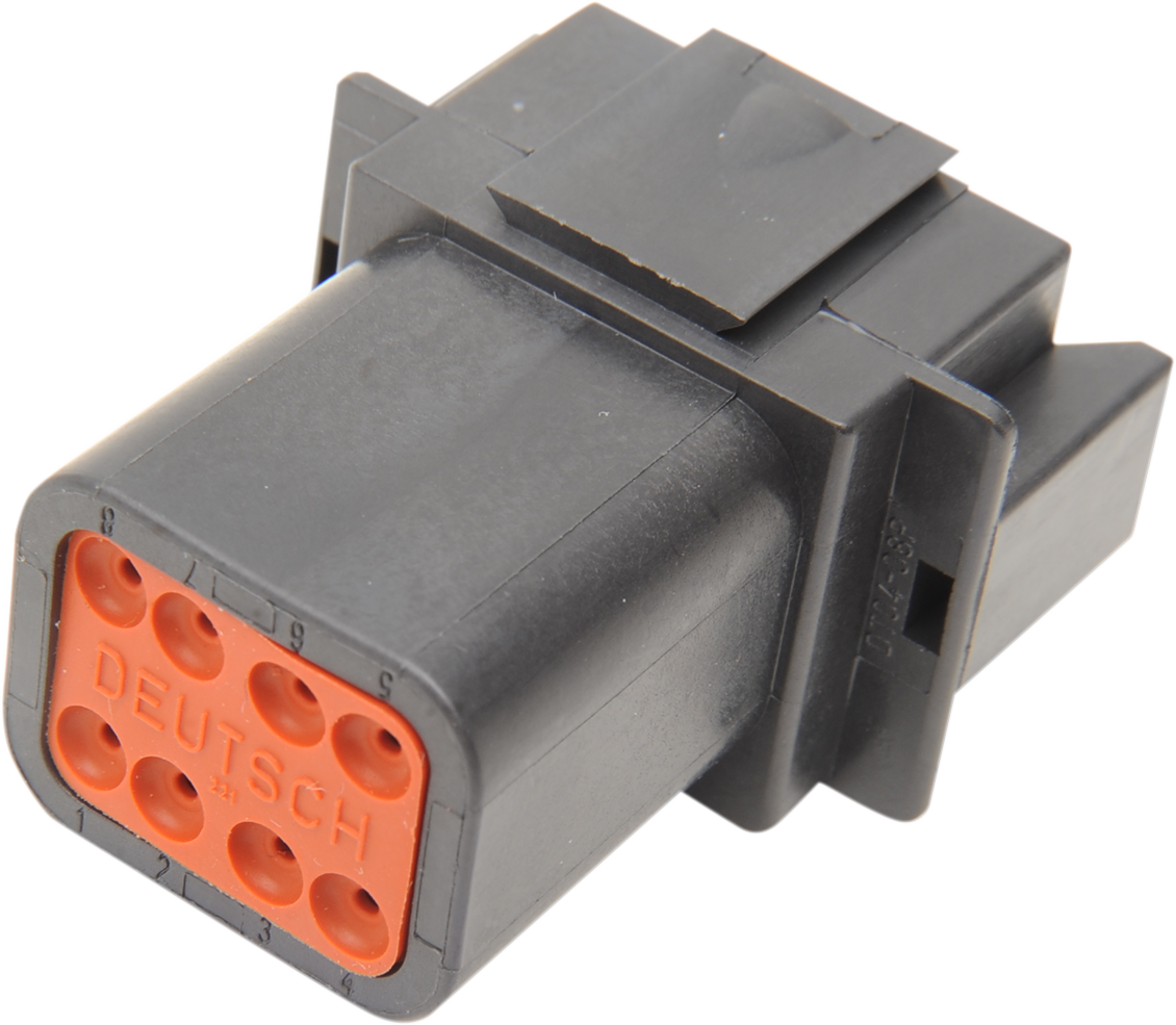 Deutsch DT Sealed Connector Component — Wiring Connector - Deutsch Receptacle - 8 Pin - Black [2120-0048]