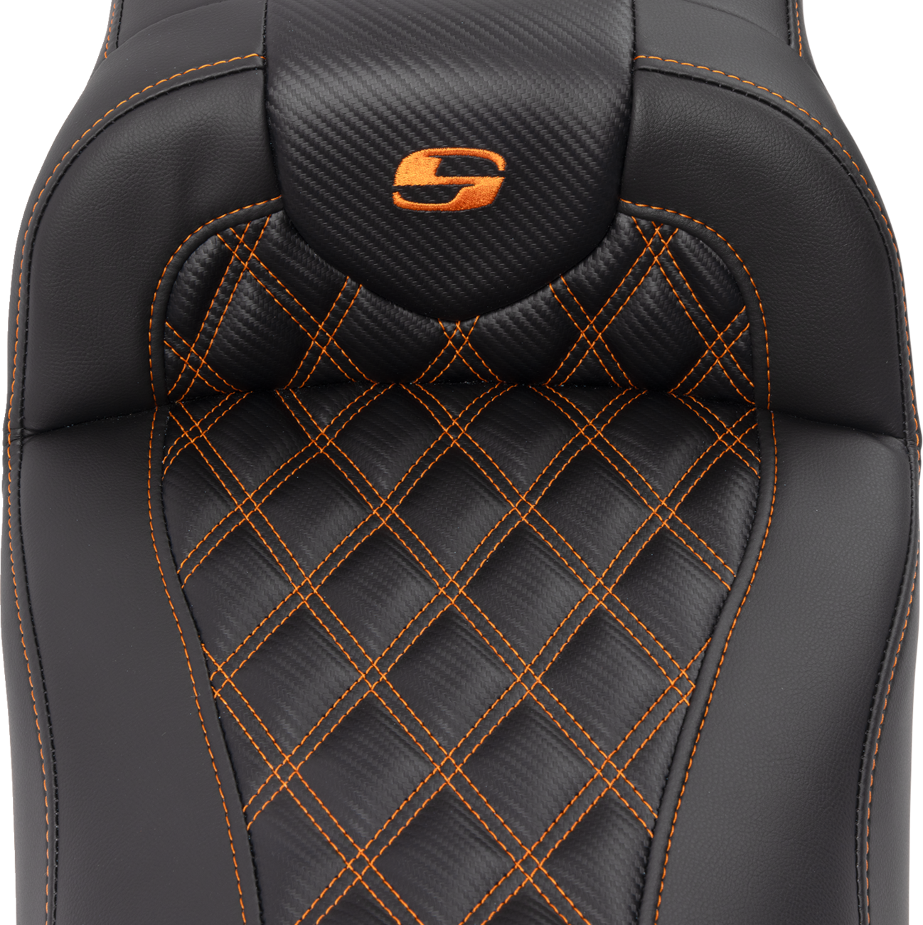 Roadsofa™ Extended Reach Seat - with Backrest - Lattice Stitch - Orange Stitch - FLTR/FLHX '23-'24 [0801-1804] - Image 4