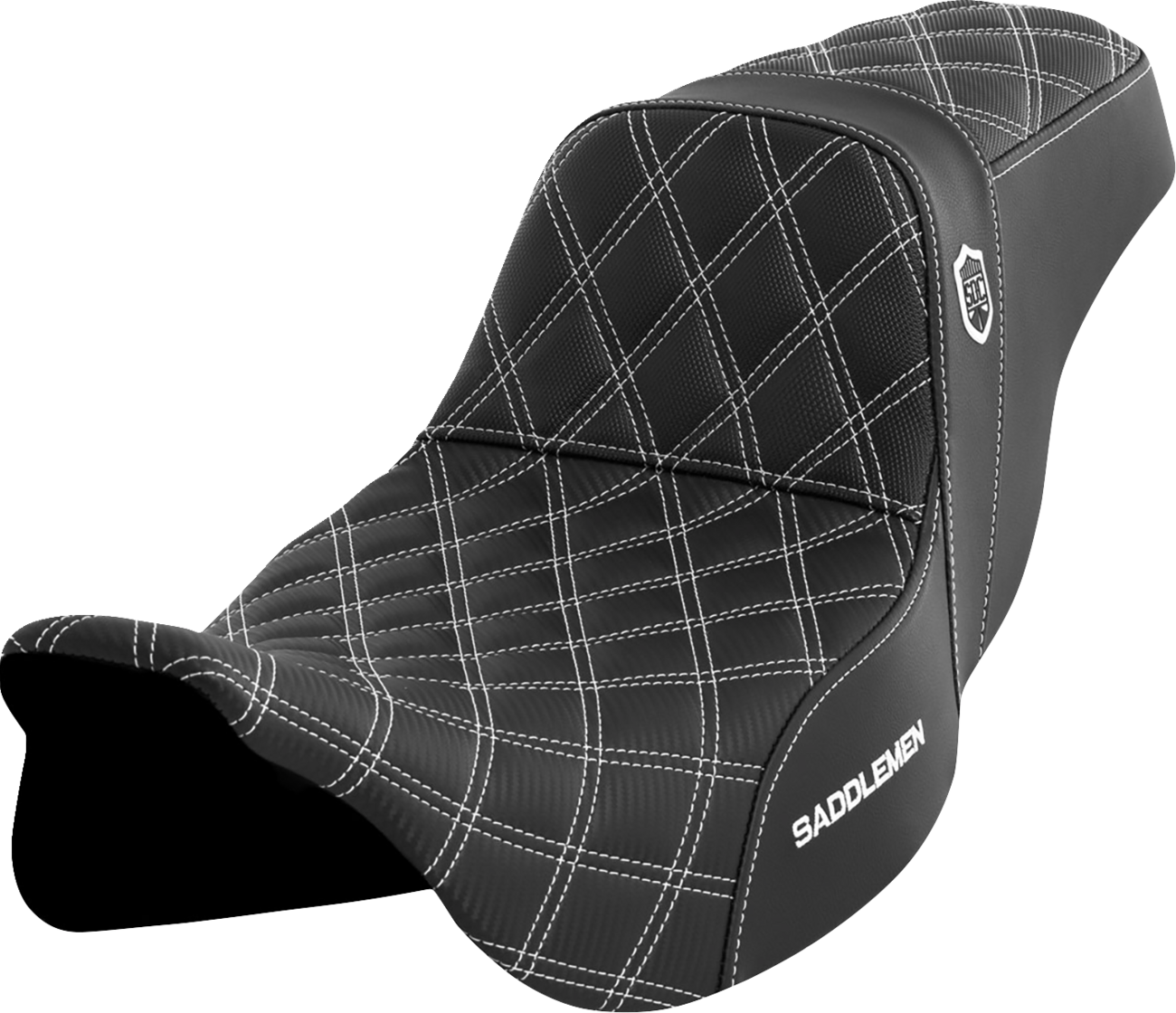 Pro Series SDC Performance Grip Seat - Pro Series SDC Performance Seat - w/o Backrest - White Stitch - FLH/FLT '08-'23 [0801-1661]
