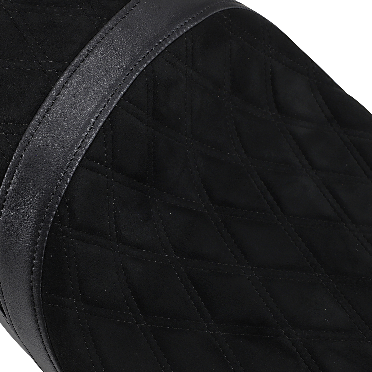 Low Profile Touring Seat - Low Touring Seat - Vinyl/Faux Suede - Diamond - Ness Winged Tanks - FL '08-'23 [0801-1078] - Image 2