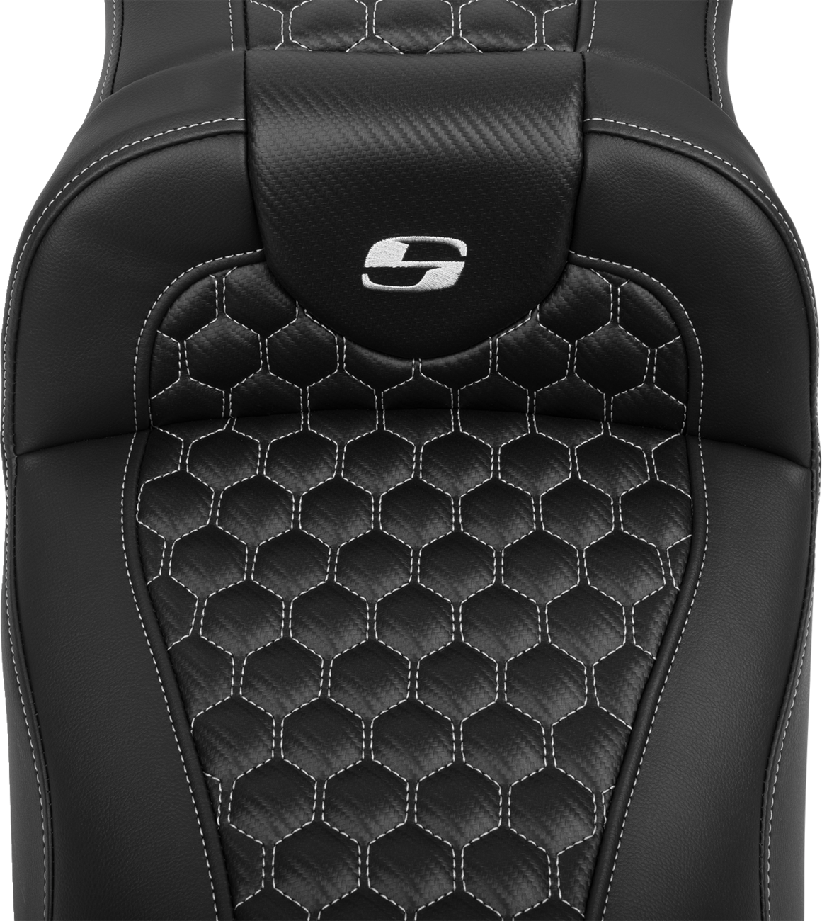 Roadsofa™ Extended Reach Seat - with Backrest - Honeycomb - Silver Stitch - FLTR/FLHX '23-'24 [0801-1767] - Image 4