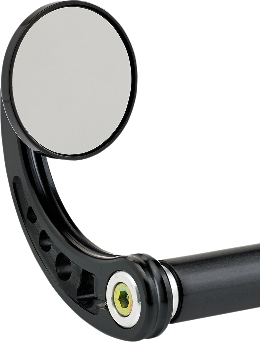 Bar End Mirror - Mirror - Bar End/Side View - Round - Black - Curved - 2-1/4" [0640-0617]