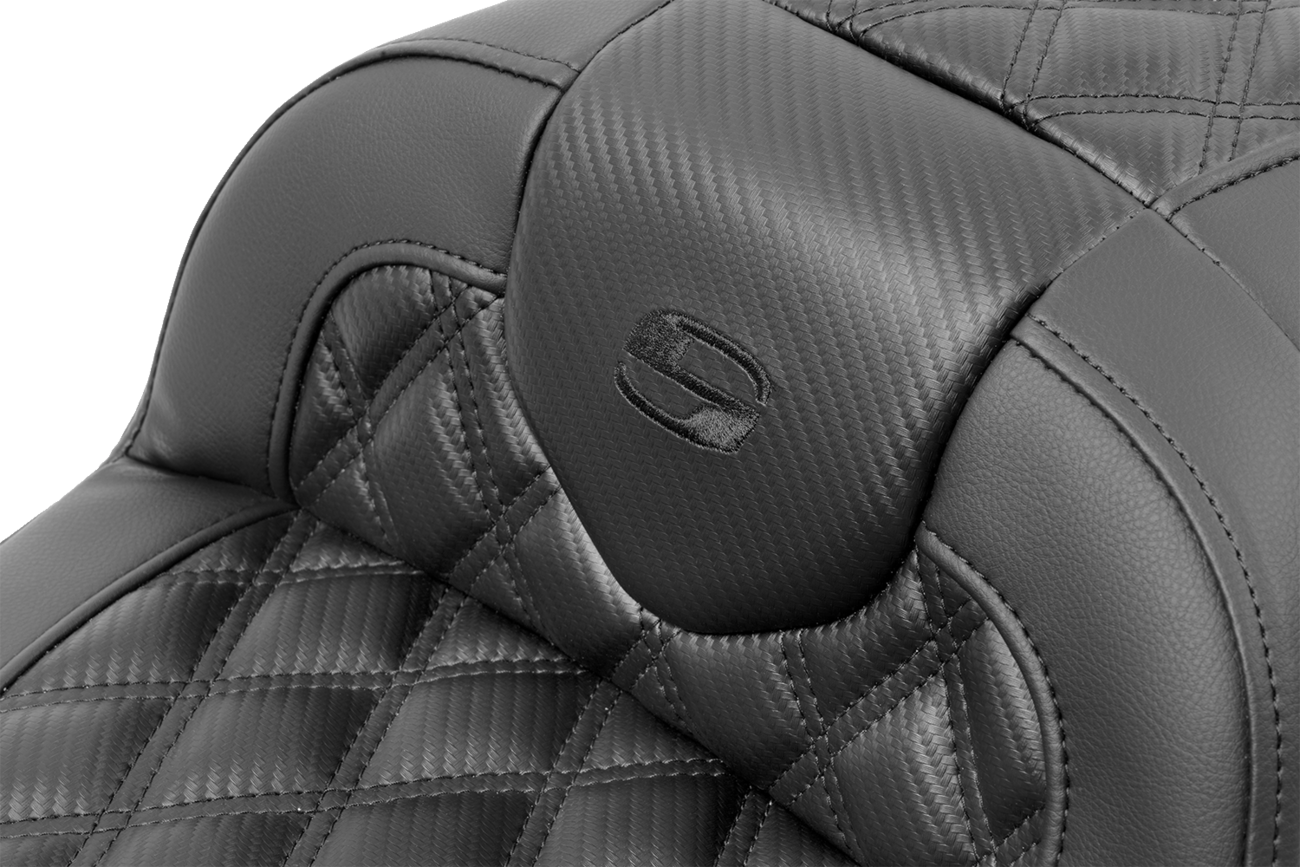 Roadsofa™ Lattice Stitch Seat - RoadSofa™ Seat - with Backrest - Carbon Fiber - Lattice Stitch - FLTR/FLHX '23-'24 [0801-1786] - Image 5