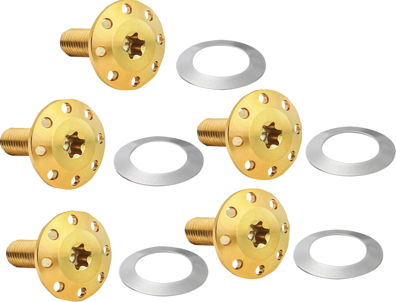 Holeshot Front Floating Brake Rotor Bolt Kit - Bolt Kit - Holeshot/Front/Floating/Brake Rotor - Spoke Mount - Gold - 5 Pack [2401-1700]