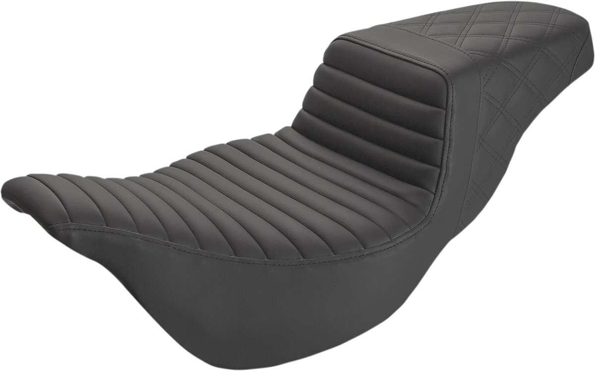 Extended Reach Step-Up Seats - Step-Up Seat - Extended Reach - Front Tuck-n-Roll/Rear Lattice Stitch - Black - FL '08-'24 [0801-1291]