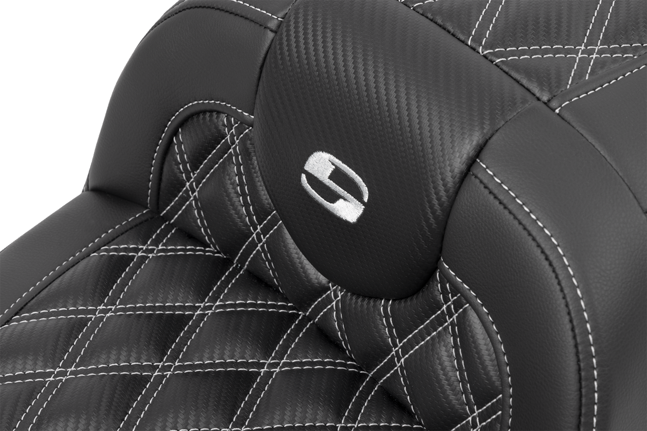 Roadsofa™ Carbon Fiber Seat - RoadSofa™ Carbon Fiber Seat - w/o Backrest - Lattice Stitch - Silver Stitch - FL/FX '23-'24 [0801-1784] - Image 3