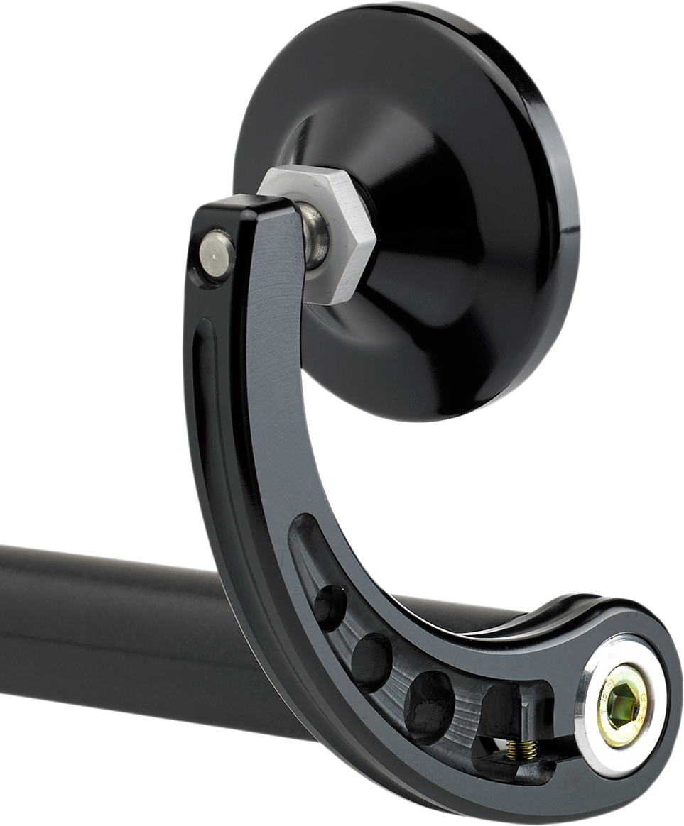 Bar End Mirror - Mirror - Bar End/Side View - Round - Black - Curved - 2-1/4" [0640-0617] - Image 2