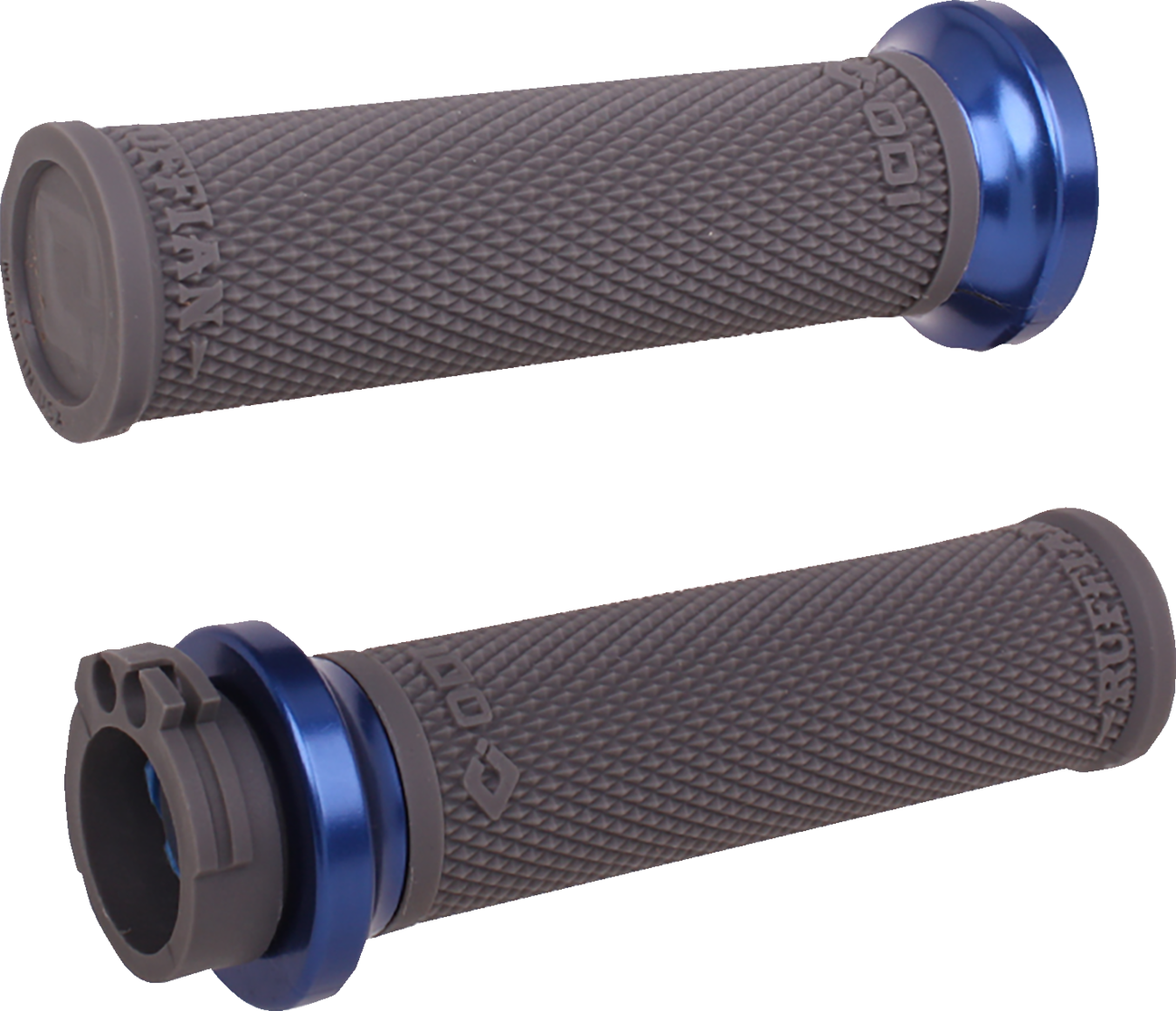 Ruffian Lock-On Street Grips - Cable - Black/Anodized Blue [0630-3400]