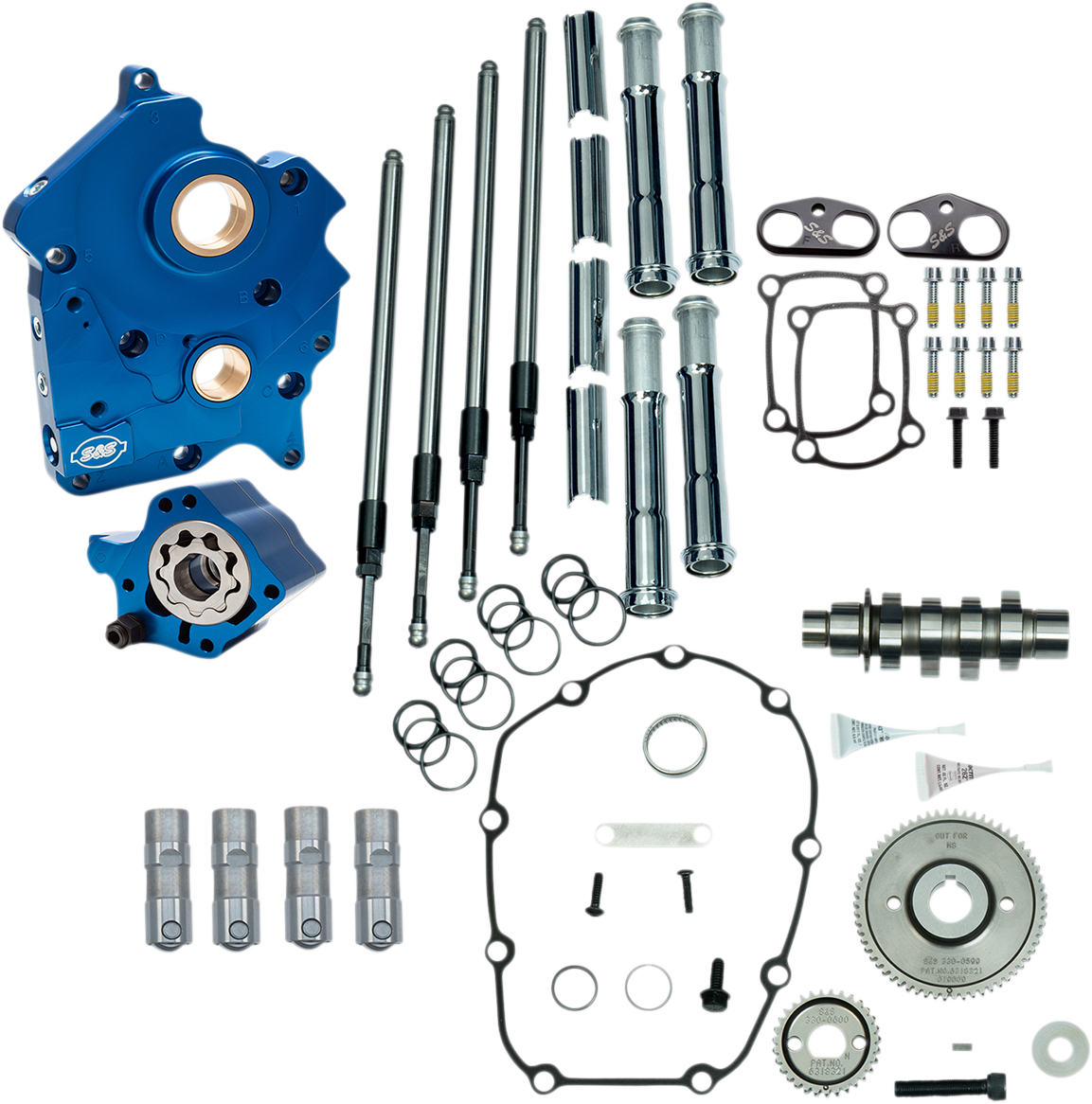 Cam Chest Kit for M8 - Cam Chest Kit with Plate - Gear Drive - Water Cooled - 475 Cam - Chrome Pushrods - M8 [0925-1300]