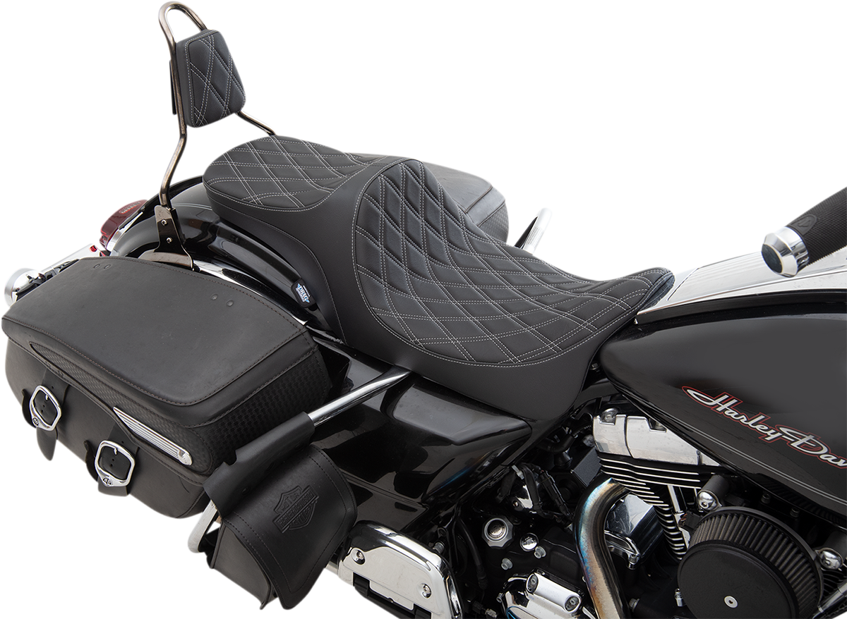Predator III 2-Up Seat - Double Diamond - Silver Thread - FL '08-'23 [0801-1305] - Image 2