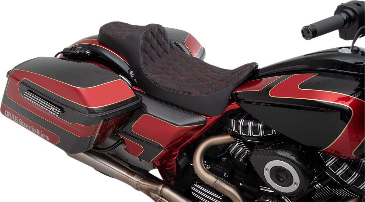 Extended Reach Predator III Seat - Predator III Seat - Extended Reach - Double Diamond - Red Stitched - FL '08-'23 [0801-1262] - Image 3