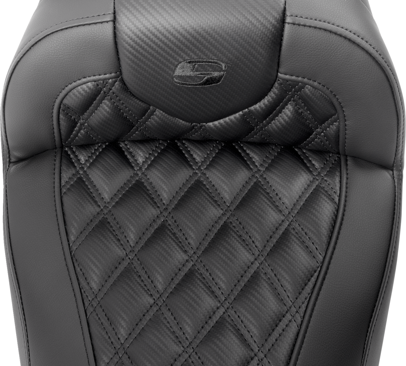 Roadsofa™ Lattice Stitch Seat - RoadSofa™ Seat - with Backrest - Carbon Fiber - Lattice Stitch - FLTR/FLHX '23-'24 [0801-1786] - Image 3