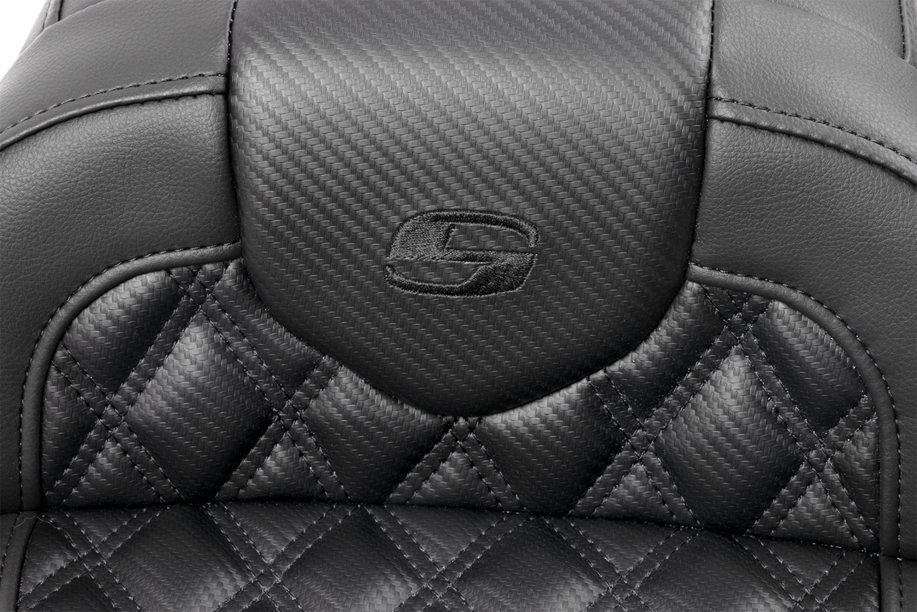 Roadsofa™ Lattice Stitch Seat - RoadSofa™ Seat - without Backrest - Carbon Fiber - Lattice Stitch - FLTR/FLHX '23-'24 [0801-1779] - Image 2