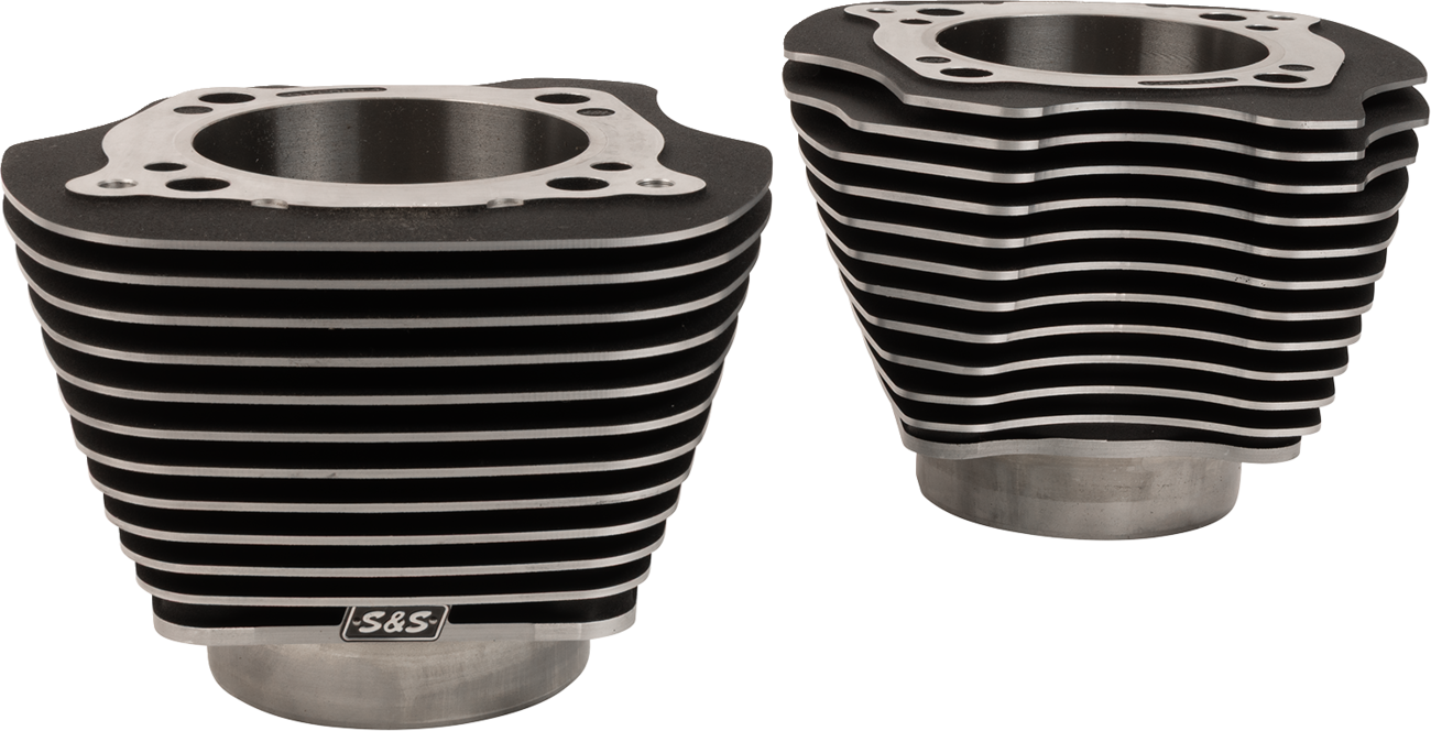 Cylinder Set - 4.320" Bore - Unhoned - Black w/Highlighted Fins - M8 [0931-1212]
