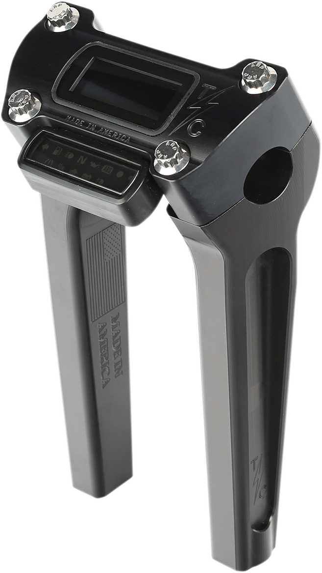 Handlebar Risers - Straight - 8" - Gauge Cutout - Black [0602-1056]