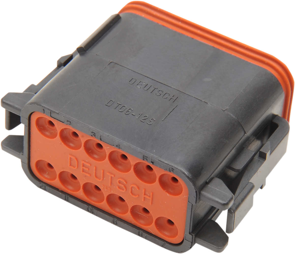 Deutsch DT Sealed Connector Component — Wiring Connector - Deutsch Plug - 12 Pin - Black [2120-0062]