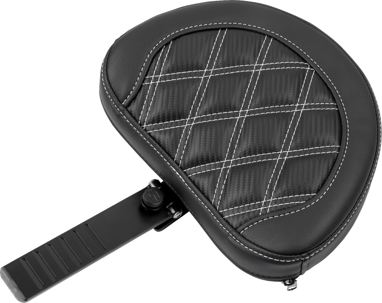 Roadsofa™ Lattice Stitch Seat - RoadSofa™ Seat - with Backrest - Carbon Fiber - Lattice Stitch - White Stitch - FLTR/FLHX '23-'24 [0801-1792] - Image 6