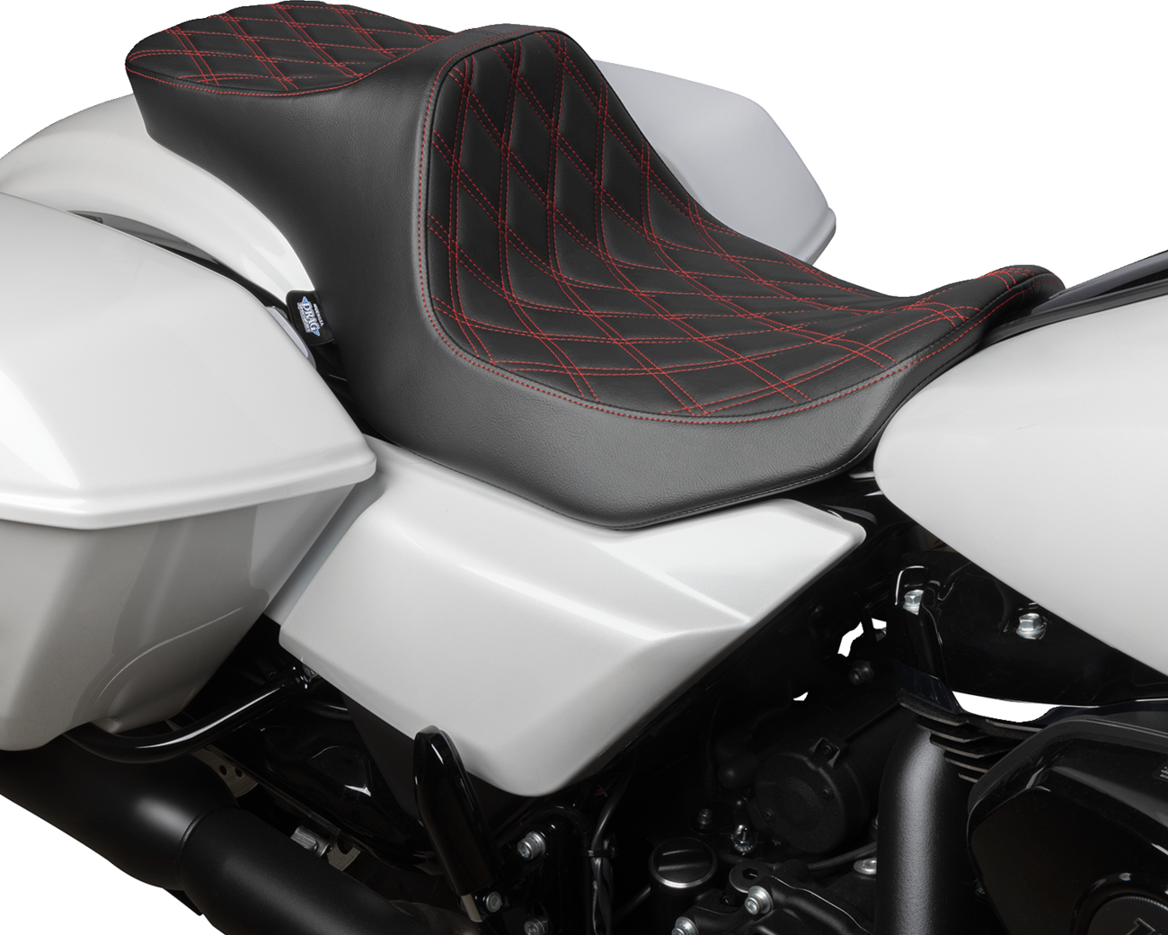 Predator III Seat - Predator III 2-Up Seat - Vinyl - Double Diamond - Red Stitching - FLT/FLH '23-'24 [0801-1933] - Image 2