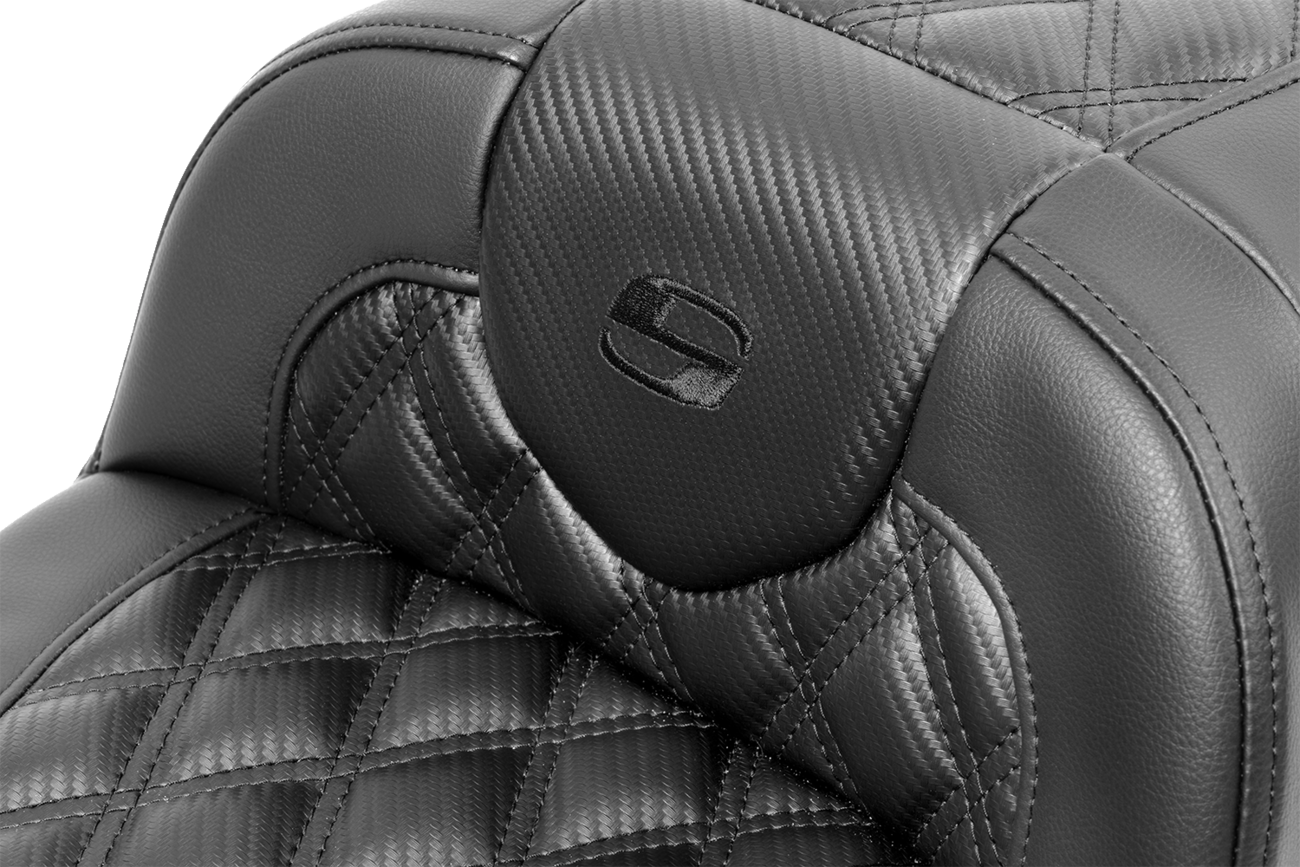 Roadsofa™ Extended Reach Seat - without Backrest - Carbon Fiber - Lattice Stitch - FLTR/FLHX '23-'24 [0801-1793] - Image 2
