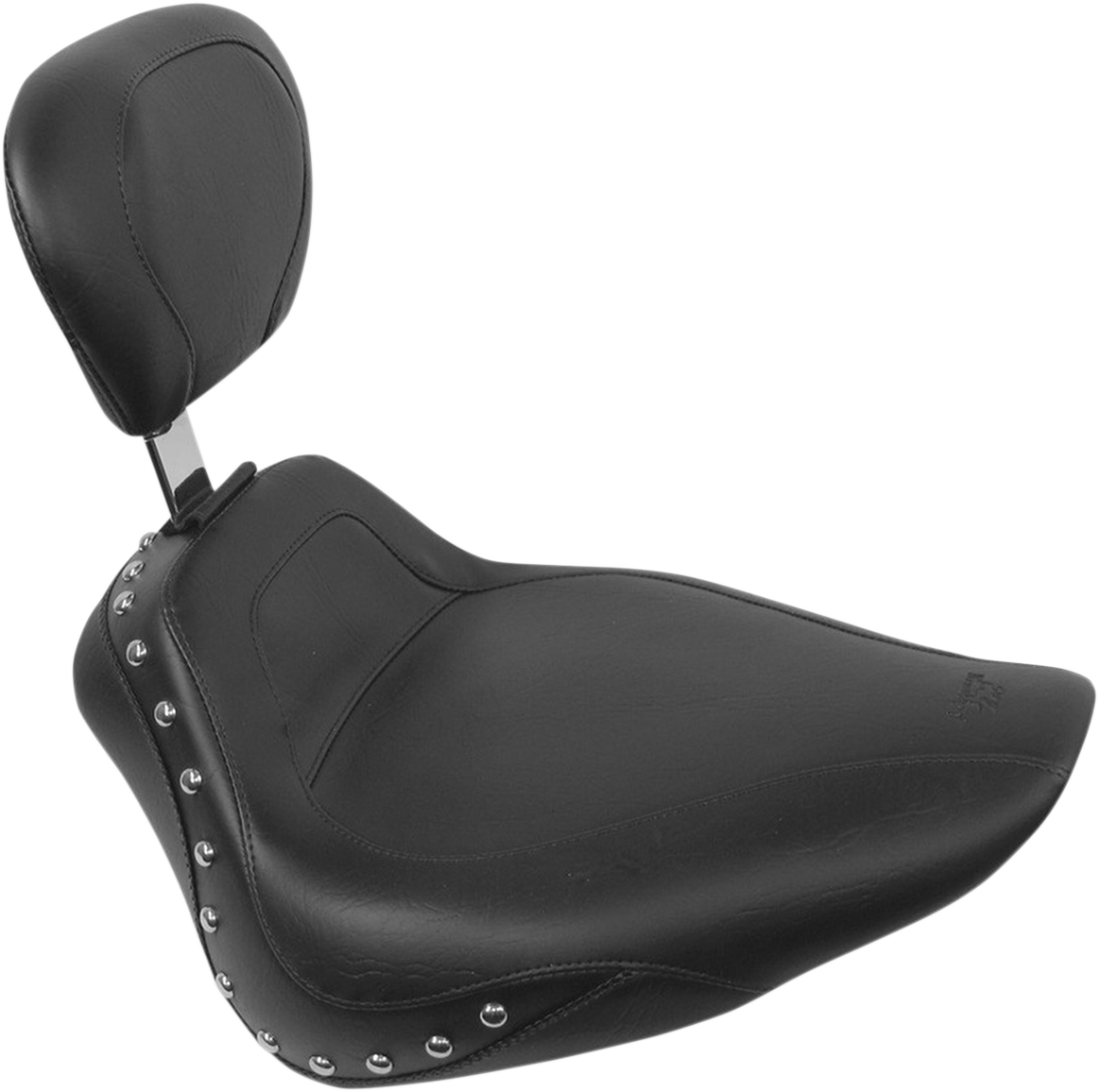 Studded Sport Solo Seat with Backrest - Sport Seat - Studded - Driver's Backrest - FLST '05-'15 [0802-0495]