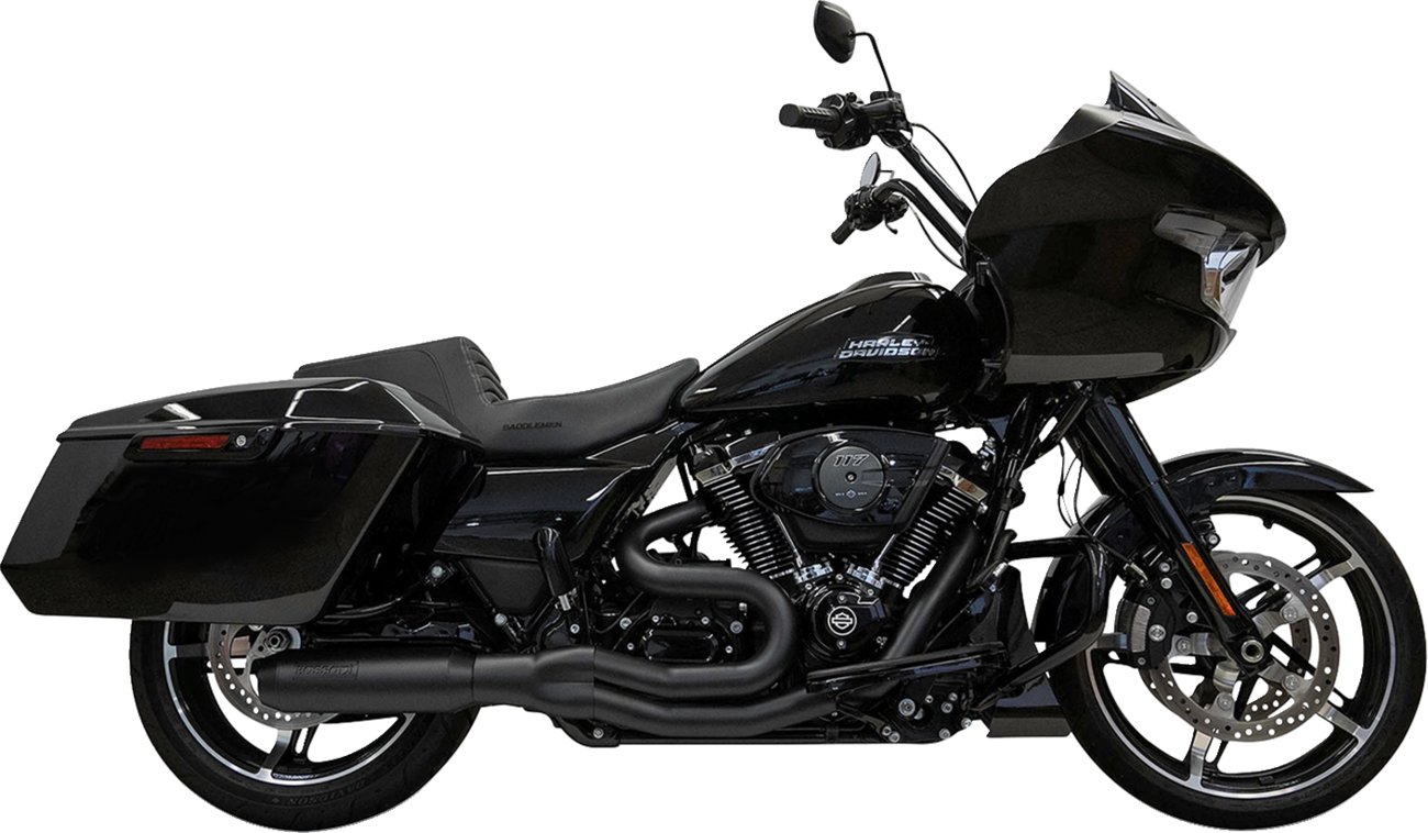 2-into-1 Mid-Length Super Bike Exhaust System - 4" Muffler - M8 Touring [1800-2737] - Image 2