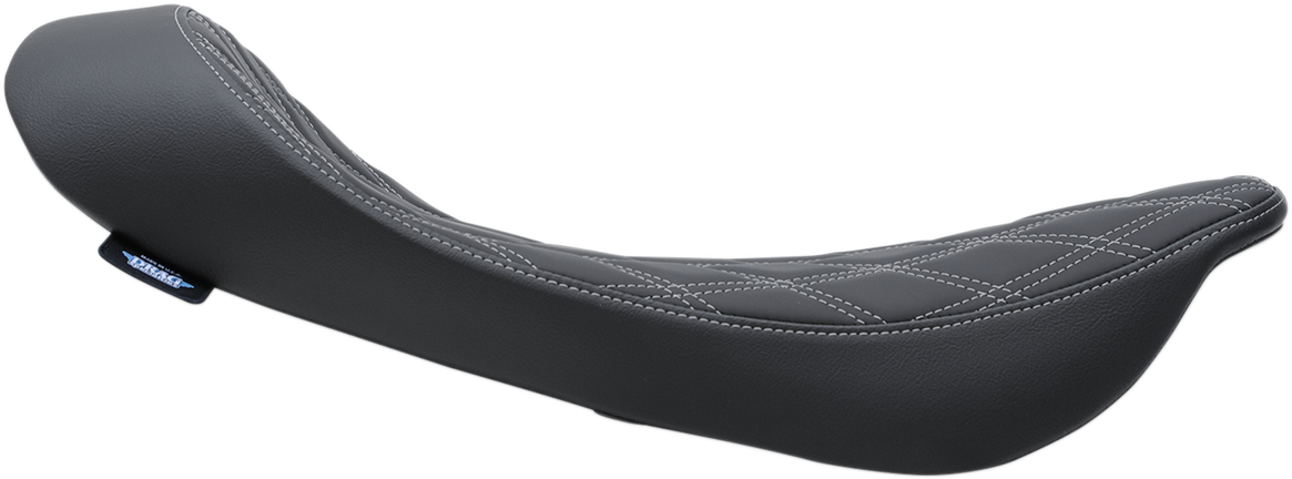 EZ-ON Mount Low-Profile Solo Seat - Low Solo Seat - Double Diamond - Silver Stitch - FLHR/FLHX '99-'07 [0801-1156] - Image 2