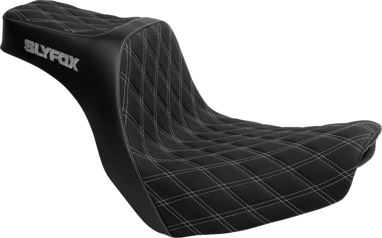 High Noon Seat - Double Diamond - Silver Logo - Silver Stitch - FL/FX '18-'25 [0802-1672]