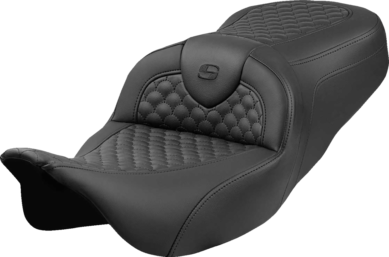 Dragon Scale Stitch RoadSofa™ Seat - Roadsofa™ Seat - Dragon Scale Stitch - Black Stitch - w/o Backrest - FLH/FLT '08-'24 [0801-2091]