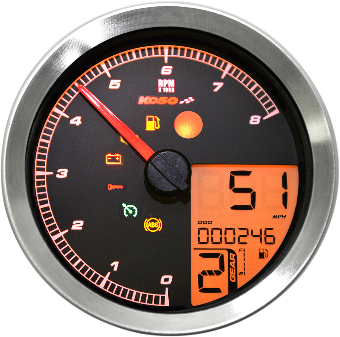 HD-04 Speedometer/Tachometer - Multi-Function Speedometer/Tachometer - HD-04 - Chrome [2211-0169] - Image 7
