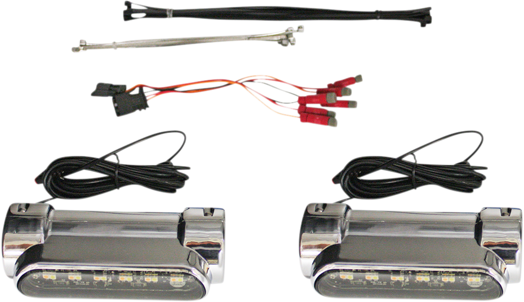 Dynamic Amber/White Engine Guard LEDS/Universal - Engine Guard Light - Chrome - Universal [2040-2538] - Image 2