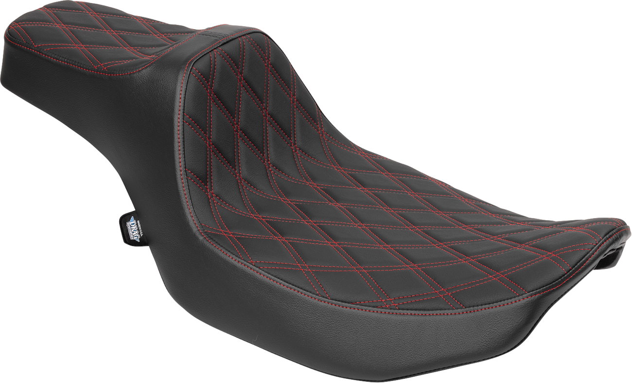 Extended Reach Predator III Seat - Vinyl - Red Double Diamond Stitch - FLT/FLH '23-'25 [0801-2061]