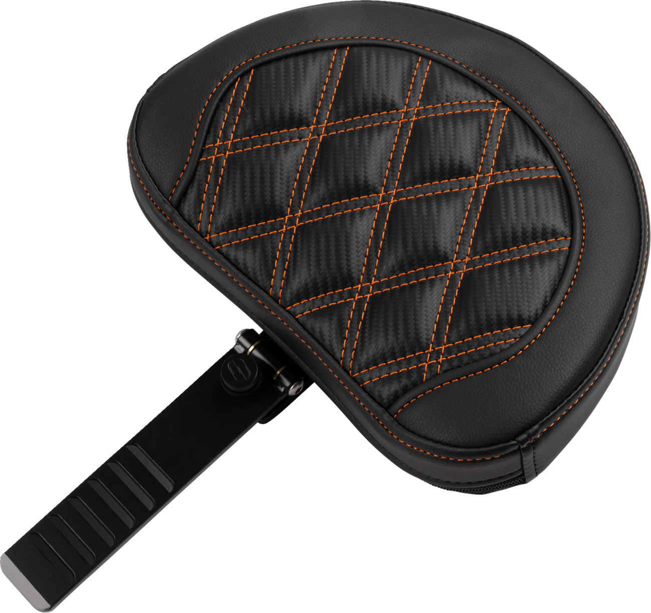 Roadsofa™ Lattice Stitch Seat - RoadSofa™ Seat - with Backrest - Carbon Fiber - Lattice Stitch - Orange Stitch - FLTR/FLHX '23-'24 [0801-1789] - Image 4