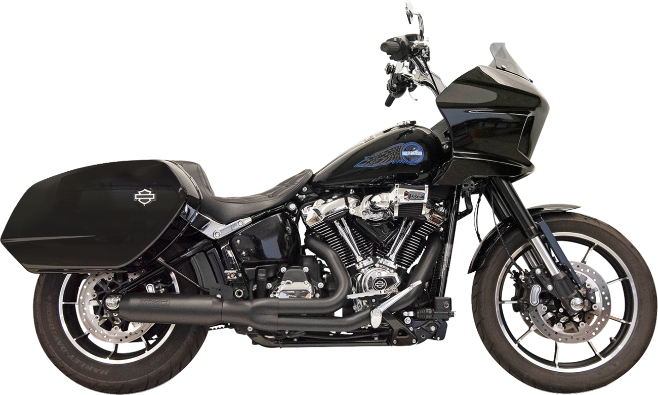 2-into-1 Road Rage Exhaust System with Superbike Muffler - 4" - Black - Softail M8 [1800-2756]
