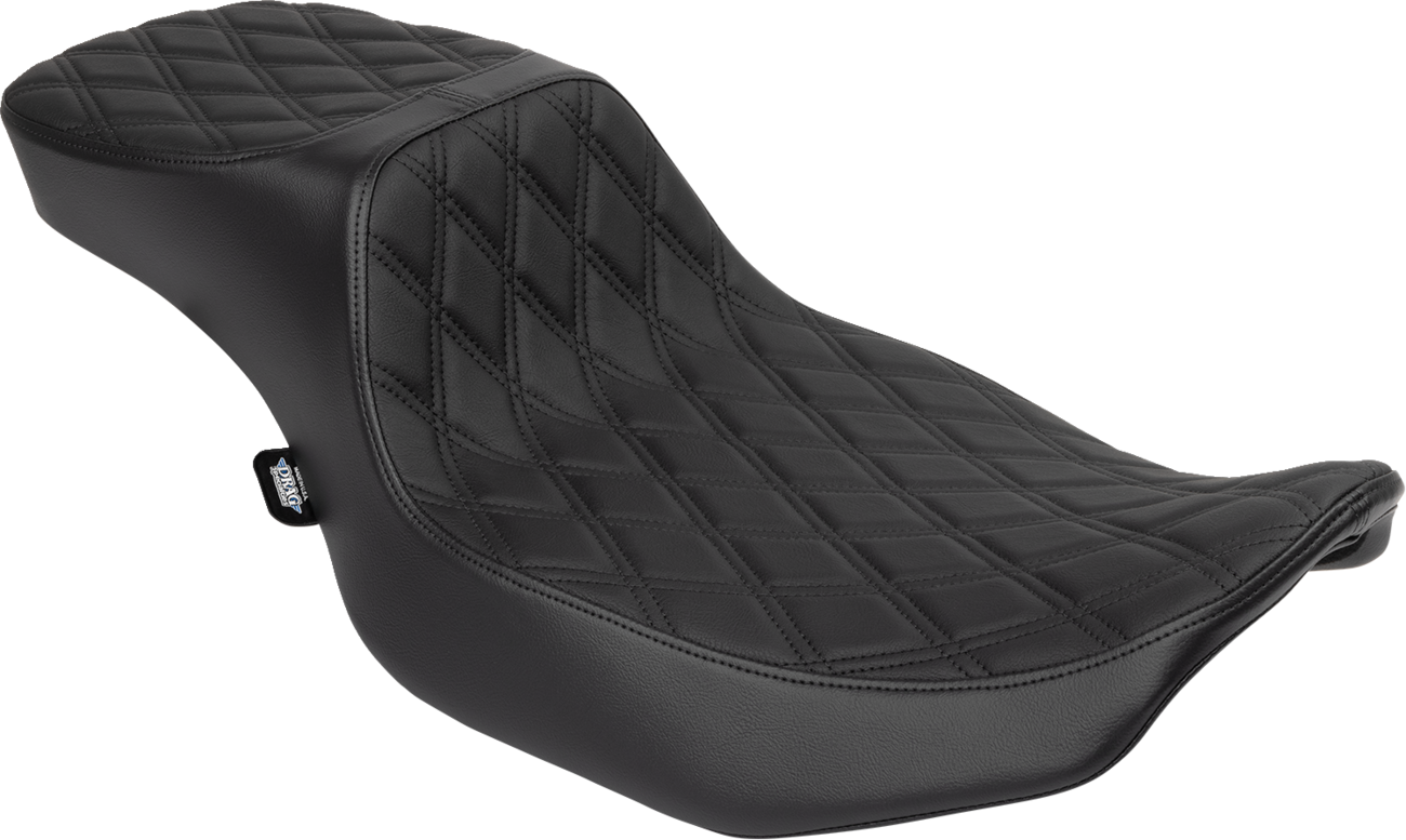 Performance Predator 2-Up Seat with Extended Reach - Performance Predator 2-Up Seat - Vinyl - Black Double Diamond Stitch - FLHX/FLTR '23-'24 [0801-1941]
