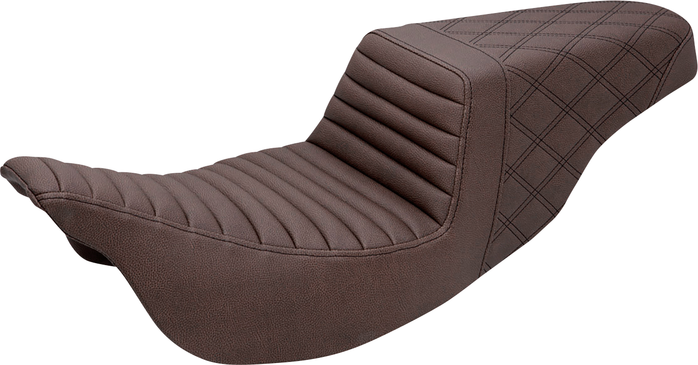 Step-Up Seat — Rear Lattice Stitch/Front Tuck-n-Roll - Step-Up Seat - Front Tuck-n-Roll/Rear Lattice Stitch - Brown - FL '08-'24 [0801-1245]